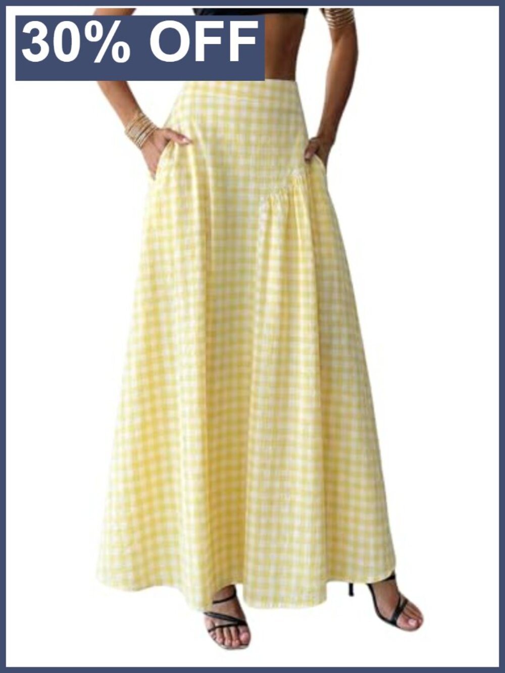 Pleated High Waist Flowy Maxi Skirt with Pockets